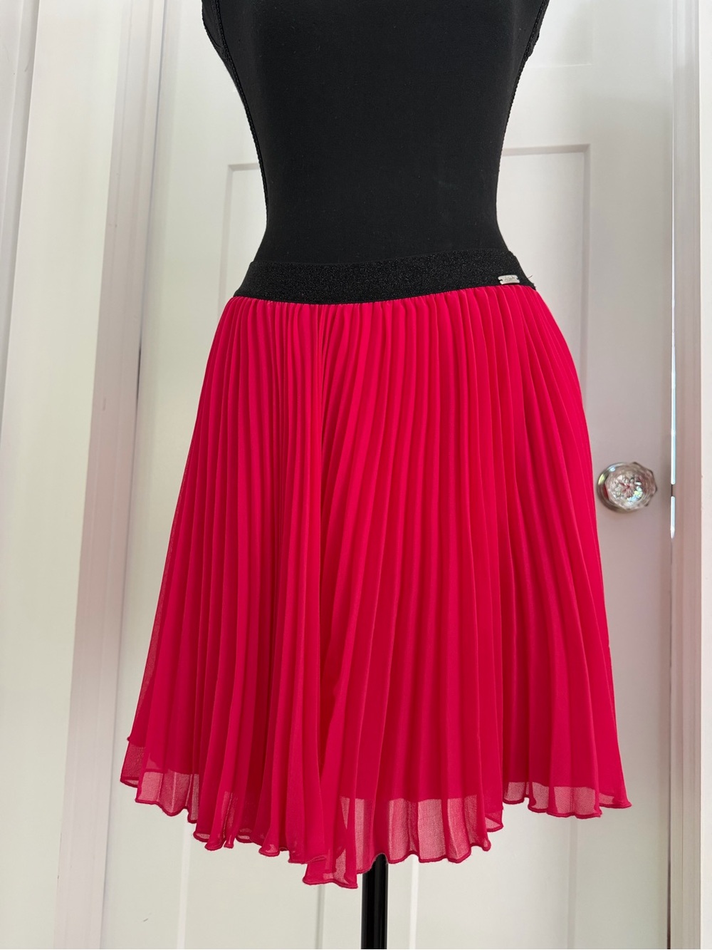 Junior Gaultier Fuchsia Pleated Chiffon Skirt Hot pink